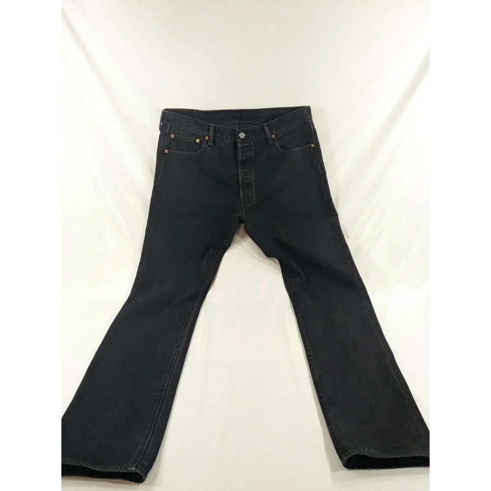Levi's‎ 501 XX Button-Fly Straight Leg Black Denim Jeans 36x34 True to Size